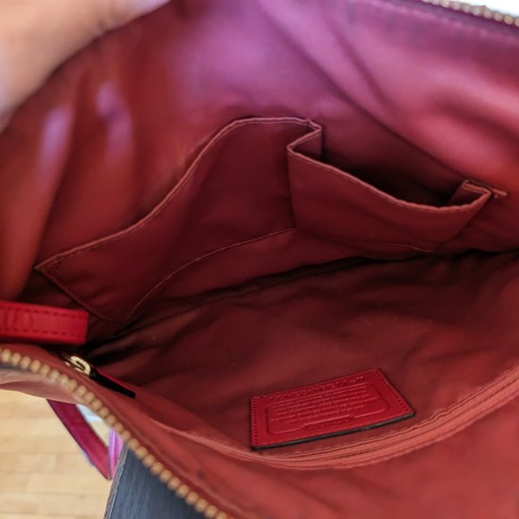 COACH RED LEATHER CROSS BODY - Picture 7 of 7